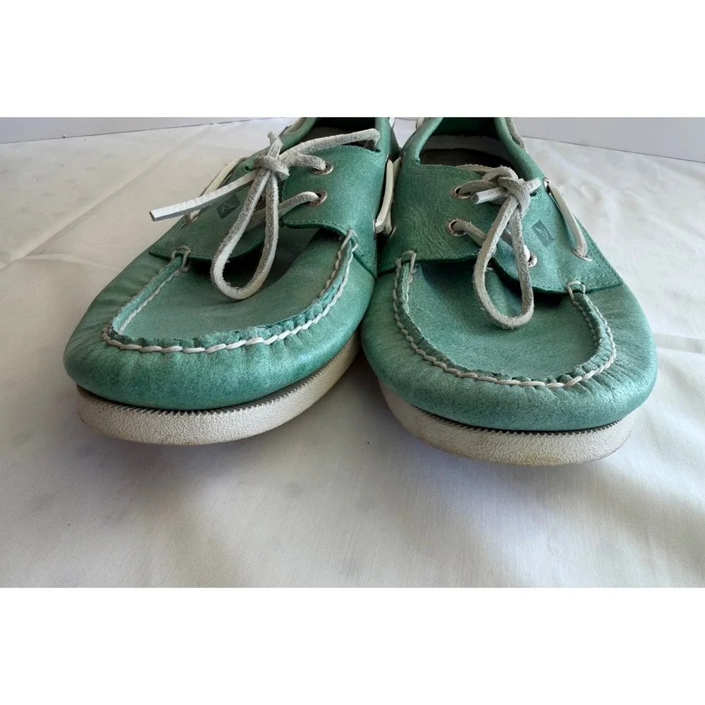 Sperry Top Sider Men's Green Leather Shoes Lace Up‎ Size 13